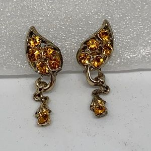 Vintage yellow-orange stone earrings